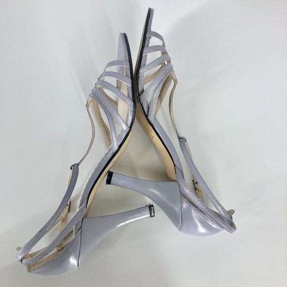 Bisou Bisou Lilac Embellished Diamond Multi-Strap Open Toe 3" Sandal Heels Sz 8‎ - Picture 5 of 16